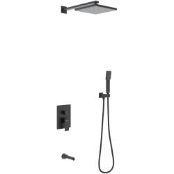 Душевая система BERGES NARDIS 3S, внутренний (скрытый монтаж), черный матовый, однорычажный, латунь/пластик, для ванной