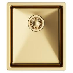 Мойка 440х380 см TopZero серия TNL/Color X, цвет золото, универсальная, из нержавеющей стали, матовая, прямоугольная, отверстие под смеситель, слив-перелив, для кухни