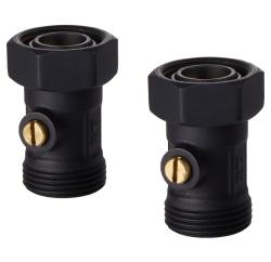 Узел нижнего подключения 3/4" Royal Thermo прямой, раздельный, двухтрубной системы, для радиатора отопления, батареи, с нижней подводкой, набор 2 шт., цвет черный