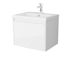 Тумба под раковину Velvex Klaufs 60.1Y, 600х450х479 мм, подвесная, цвет белый, 1 выдвижной ящик/выдвижной органайзер, подходит раковина Como 60, правая/левая, правосторонняя/левосторонняя/универсальная, в ванную комнату