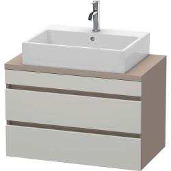 Тумба под раковину для консоли/столешницы Duravit DuraStyle 80х47,8х51,2 см, подвесная, ДСП, цвет: бетонно-серый/базальт, 2 выдвижных ящика, прямоугольная