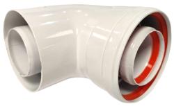 Отвод дымохода коаксиальный Okseler D60/100 промежуточный 90°, раструбный, м/п, для дымохода