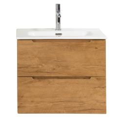 Тумба под раковину BelBagno Etna 39, 50х39х50 см, подвесная, 2 выкатных ящика, МДФ, цвет: натуральный дуб, шкафчик навесной, механизм доводчика, прямоугольная