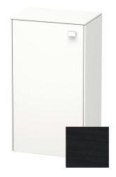 Полупенал Duravit Brioso L, 27х19,6х61 см, подвесной/напольный, (левый), с дверцей/одностворчатый, со стеклянными полками, цвет: дуб черный/хром, в ванную комнату