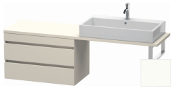 Тумба/шкафчик для консоли/столешницы Duravit DuraStyle под раковину 60х47,8х51,2 см, подвесная, ДСП, цвет: серо-коричневый/белый матовый, 2 выдвижных ящика, прямоугольная