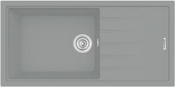 Мойка кухонная Longran Classic, 100х50х22 см, врезная, искусственный гранит, прямоугольная, цвет крома, без отверстия под смеситель, с крылом, слив-перелив, врезная в столещницу, для кухни