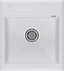 Мойка кухонная Paulmark Stepia-460, 46х51 см, врезная, кварцевый композит, прямоугольная, цвет белый, без отверстия под смеситель, слив-перелив, врезная в столещницу