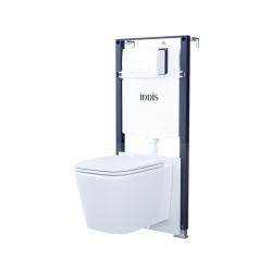 Комплект IDDIS Basic 3 в 1 инсталляция Profix, подвесной унитаз Blanco с ультратонким сиденьем из дюропласта, клавиша смыва белая BASBI03i73