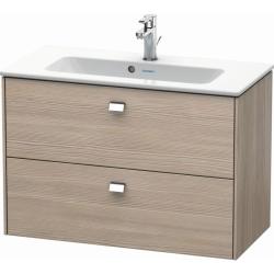 Тумба под раковину Duravit Brioso, 82х47,9х56,1 см, подвесная, 2 выдвижных ящика, ДСП, цвет: сосна серебристая/хром, шкафчик навесной, механизм доводчика, прямоугольная, правая/левая, в ванную комнату