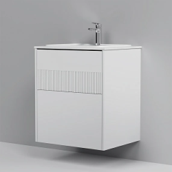 Тумба под раковину AM.PM Func 60, 602x489x685 мм, подвесная/напольная, цвет белый матовый, 2 выдвижных ящика, под раковину/умывальник, прямоугольная, универсальная