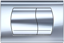 Кнопка смыва Aquatek KDI-0000047 прямоугольная, цвет хром глянец, пластик, клавиша управления (клавиши прямоугольные) для сливного бачка, инсталляции унитаза, двойная, механическая, панель, универсальная, размер 245х165х13.5 мм