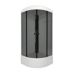 Душевая кабина Тритон Грэй-Вайт В 90х90х231,5 см поддон средний, четверть круга, угловая, без гидромассажа, с верхним душем, стекла грэй, профиль алюминий, цвет белый, закрытая