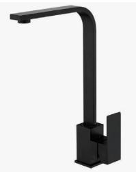 Смеситель для кухни/мойки VIEIR, однорычажный, поворотный, керамический, длина излива 178 мм, нержавеющая сталь, цвет черный