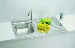 Мойка кухонная ALVEUS CLASSIC 70 NAT 100х60х15,5 см, накладная/встраиваемая сверху, с крылом, нержавеющая сталь, прямоугольная, цвет нержавеющая сталь (NAT), без отверстия под смеситель