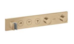 Смеситель для душа Axor ShowerSolutions Select 530/90, термостатический, для 3 потребителей, скрытого/настенного монтажа, без излива/шланга/лейки, прямоугольный, латунный, цвет шлифованная бронза, с термостатом, встроенный/встраиваемый/термостатный