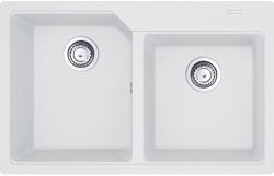 Мойка кухонная Franke URBAN UBG 620-78, две чаши, 78х50 см, врезная, искусственный гранит (Fragranite+), прямоугольная, цвет белый, без отверстия под смеситель, без крыла