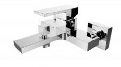 Смеситель для ванны/душа BelBagno Romano, настенный, однорычажный, неповоротный, длина 183 мм, керамический, латунь, цвет хром