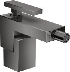 Смеситель для биде Axor Edge однорычажный, керамический, фиксированный излив, длина 14,9 см, латунь, цвет полированный черный хром, без шланга/лейки, со сливным гарнитуром