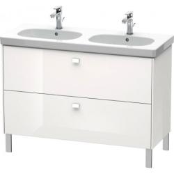 Тумба под раковину Duravit Brioso, 117х46,9х69,3 см, напольная, цвет: белый глянец, 2 выдвижных ящика, ДСП, прямоугольная, левая/правая, для раковины D-Code, в ванную комнату