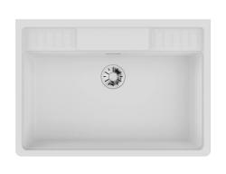 Мойка кухонная Omoikiri Kinokawa 90-WH, 63,5х90 см, врезная, из керамики (Artceramic), прямоугольная, цвет белый, без отверстия под смеситель, без крыла, слив-перелив, врезная в столещницу, для кухни