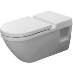 Унитаз Starck 3  37х70х48 см, подвесной, цвет белый, санфарфор, овальный, горизонтальный (прямой) выпуск, под скрытый бачок, ободковый, без сиденья, для туалета/ванной комнаты