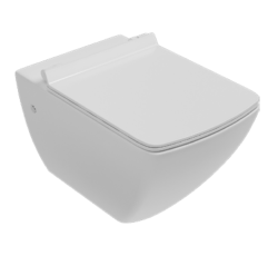 Унитаз подвесной ISVEA Purita, 345х540х400 мм, цвет: белый, горизонтальный (в стену) выпуск, без сиденья, безободковый, антивсплеск, под скрытый бачок