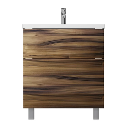 Тумба под раковину AM.PM Gem 75, 750x408x710 мм, напольная, цвет под дерево орех, 2 выдвижных ящика, под раковину/умывальник, прямоугольная, правая/левая, универсальная