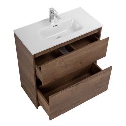 Тумба под раковину BelBagno Kraft 70, 70х39х85 см, напольная, 2 выкатных ящика, ЛДСП, цвет: дуб табак, шкафчик напольный, механизм доводчика, прямоугольная