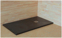Душевой поддон RGW Stone Tray ST-G, 90х170х3 см, прямоугольный, из искусственного камня, низкий, цвет: графит, с антискользящим рельефным покрытием, без бортика