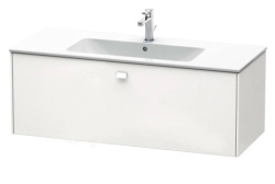 Тумба под раковину Duravit Brioso, 122х47,9х45 см, подвесная, 1 выдвижной ящик, ДСП, цвет: белый матовый/хром, шкафчик навесной, механизм доводчика, прямоугольная, правая/левая, в ванную комнату