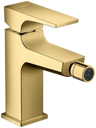 Смеситель для биде Hansgrohe Metropol однорычажный, керамический, фиксированный излив, длина 12,9 см, латунь, цвет полированное золото, без шланга/лейки