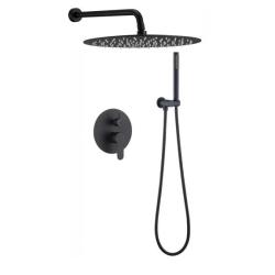 Душевая система BERGES VENTAS 2R, внутренний (скрытый монтаж), черный матовый, однорычажный, округлая/квадратная, латунь/пластик, для ванной