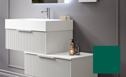 Тумба Cezares Premium Plisse, 90х45х27 см, подвесная, 1 выдвижной ящик, цвет зеленый, шкафчик навесной, механизм доводчика, прямоугольная