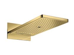 Верхний душ AXOR ShowerSolutions 250/580 3jet, настенный монтаж, прямоугольный, с 3 режимами, размер 58х26 см, металлический, цвет: полированное золото, для душа/ванной