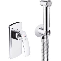 Гигиенический душ ROSE со смесителем/лейкой, для унитаза/биде, однорычажный, скрытого монтажа/встраиваемый, настенный, керамический, латунь, цвет хром