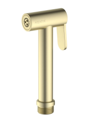 Гигиеническая лейка Aquatek AQ2057BG ручная, округлая, 1 режим, цвет шлифованное золото, abs-пластик, однорежимная, для биде, к смесителю