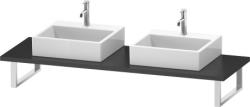 Столешница Duravit Brioso, для консоли, консольное полотно, 80х55х3 см, ДСП, прямоугольная, тонкая, цвет: графит матовый,  для двух раковин/умывальников/рукомойников, 2 выреза под раковину, установка по краям