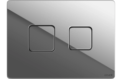 Кнопка смыва Cersanit ACCENTO SQUARE для AQUA 50, двойной смыв, хром глянцевый, клавиша управления для сливного бачка, инсталляции унитаза, двойная, пневматическая, панель, универсальная, размер 220х10х160 мм