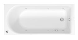 Ванна Duravit D-Code 170х75 см гидромассажная, встраиваемая, акриловая, цвет: белый, с ножками/сливом-переливом, без фронтальной панели, прямоугольная, центральный выпуск, с системой гидромассажа Jet Project, с одним наклоном для спины