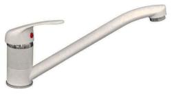 Смеситель для кухни ALVEUS GENESIS GM 210 G11 ARCTIC AQ однорычажный, поворотный, керамический, с низким изливом, высота излива 13,5 см, латунь, покрытие гранит, цвет белый, на мойку