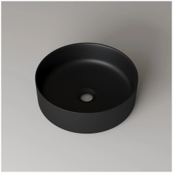 Раковина IDDIS Ray 35,5х35,5х12 см, накладная, круглая, керамическая/фарфоровая, цвет черный матовый, без отверстия под смеситель, без слив-перелива, умывальник
