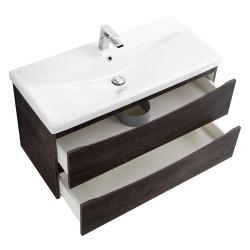 Тумба под раковину BelBagno Marino-Cer 90, 90х45х55 см, подвесная, 2 выкатных ящика, МДФ, цвет: дуб натуральный серый, шкафчик навесной, механизм доводчика, прямоугольная