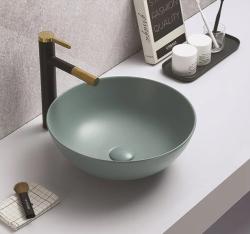 Раковина для ванной CeramaLux NC 104MLG-6 41,5х15,5х41,5 накладная, круглая, керамическая/фарфоровая, цвет зеленый, без отверстия под смеситель, без слива-перелива