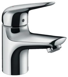 Смеситель для раковины Hansgrohe Novus 100 однорычажный, фиксированный, излив короткий, длина 11,8 см, керамический, латунь, цвет хром, без донного клапана