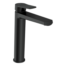 Смеситель для раковины/умывальника Cersanit City однорычажный, высокий, неповоротный, длина 145 мм, латунь, цвет черный