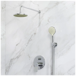 Душевая система Am.Pm X-Joy, высота 180 см, цвет хром, комплект: встроенный однорычажный смеситель/тропический душ (с верхней лейкой)/стойка/лейка/шланг/излив