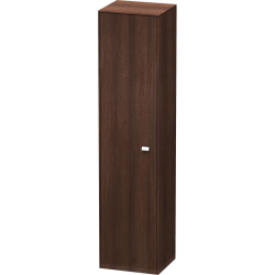 Пенал Duravit Brioso L, 42x36x177 см, подвесной, (левый), с дверцей, с полкой, со стеклянными полками, цвет: каштан темный/хром, в ванную комнату