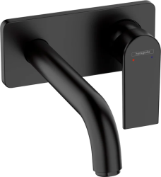 Смеситель для раковины Hansgrohe Vivenis 110, CoolStart, однорычажный, фиксированный, излив короткий, длина 14,6 см, керамический, латунь, цвет матовый черный, без сливного гарнитура