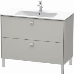 Тумба под раковину Duravit Brioso, 102х47,9х69,1 см, напольная, цвет: серо-коричневый, 2 выдвижных ящика, ДСП, прямоугольная, левая/правая, в ванную комнату