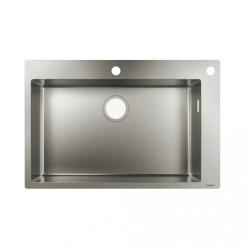 Мойка кухонная Hansgrohe 660, S71 S712-F660, 76х50х19 см, врезная сверху, нержавеющая сталь, прямоугольная, цвет нержавеющая сталь, 1 отверстие под смеситель, отверстие для сливного гарнитура, слив-перелив